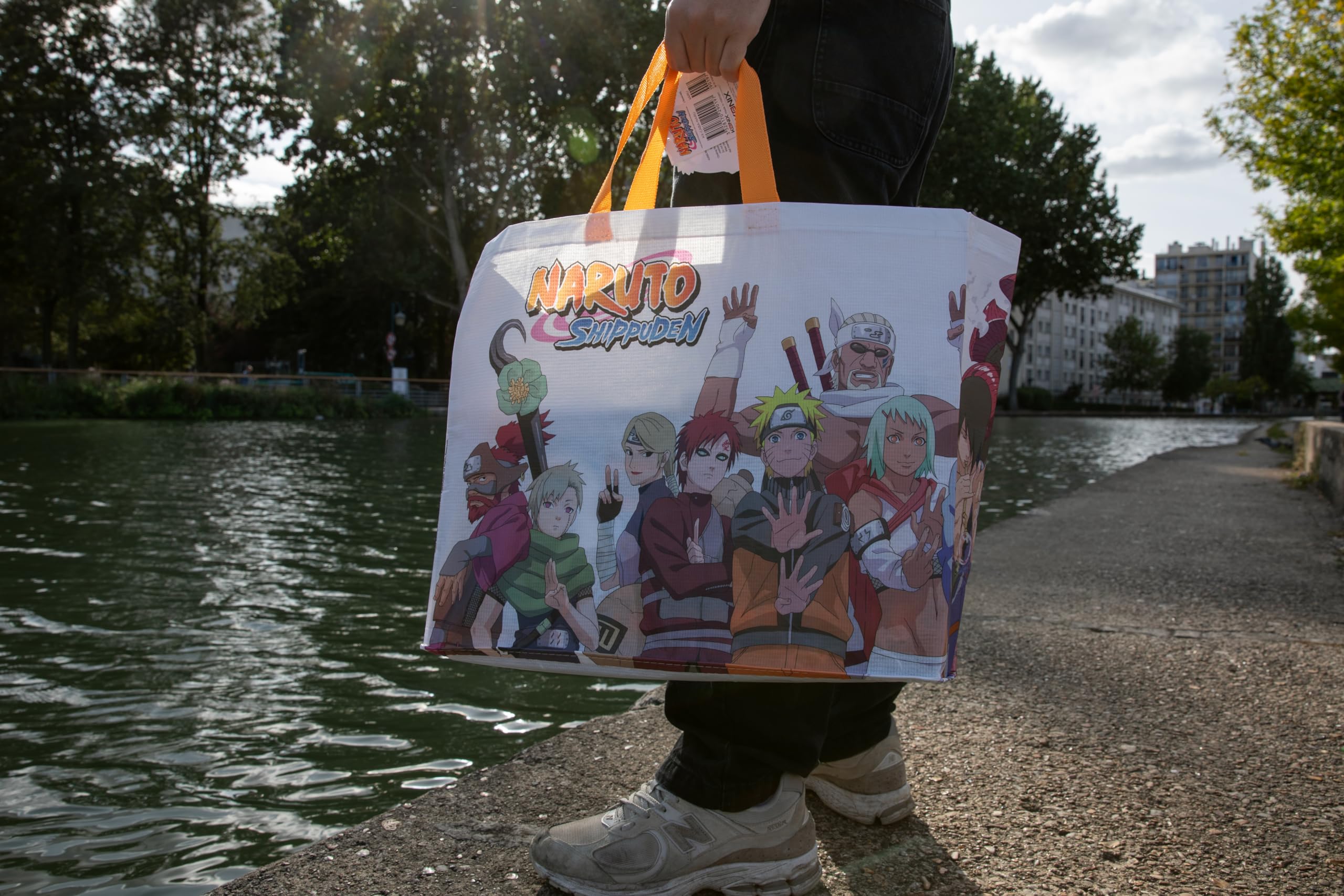 Konix Naruto Shippuden Borsa Spesa Tote 40x45 Bianco riciclato