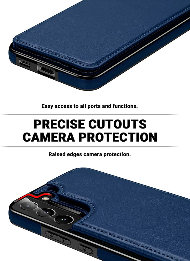 Redpepper Galaxy S22 Plus cover portafoglio pelle nera 3 carte