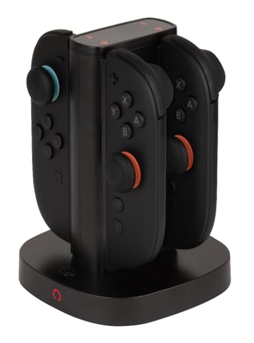 Konix Stazione Ricarica 4 Joy-Con Switch 2 USB-A Nera LED