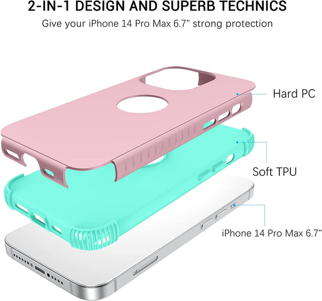 Redpepper iPhone 14 Pro Max Cover Rugged Rosa Donna