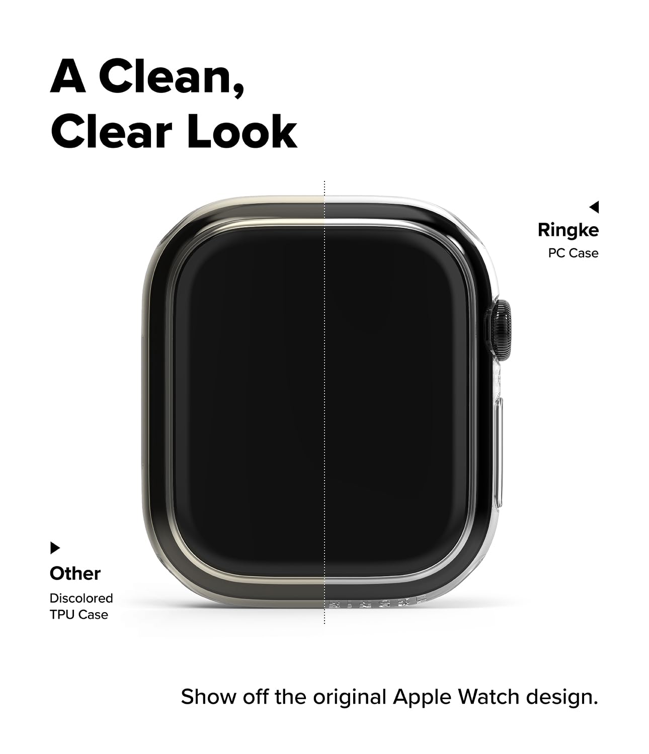 Ringke Slim Cover Apple Watch 12 46mm Matte Black Trasparente