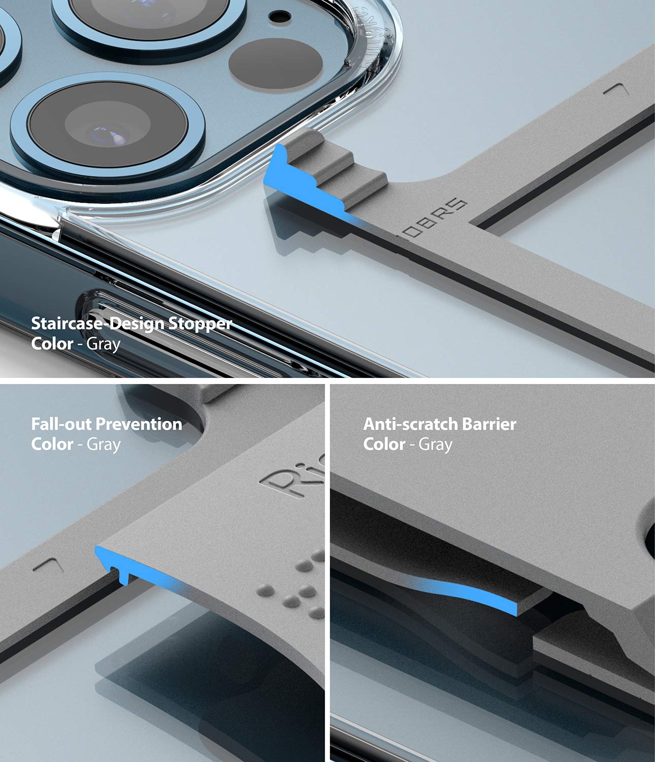 Ringke Slot Card Holder Porta Carte Grigio 1 Pezzo PC 3 Carte