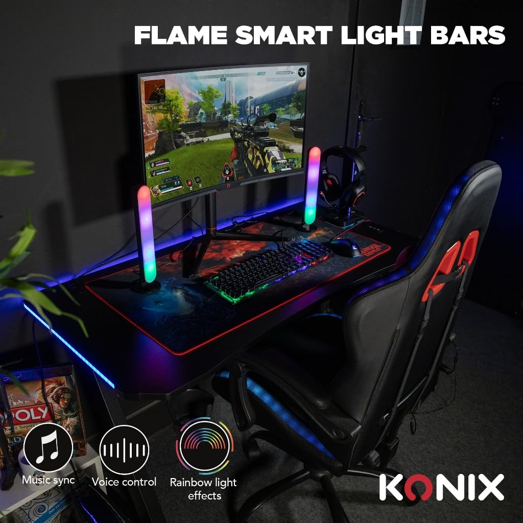 Konix Drakkar Flame Barra LED Gaming RGBIC 30 cm