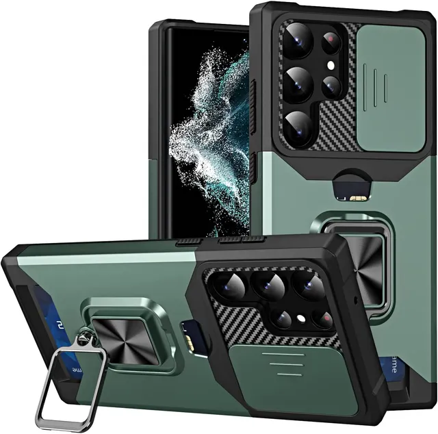 Redpepper Galaxy S23 Plus Custodia Bumper Nera con Anello e Carte