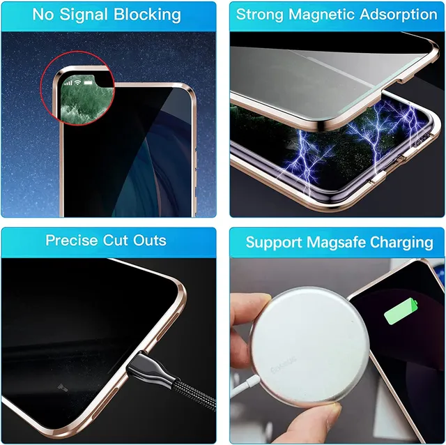 Redpepper iPhone 14 Pro Max cover privacy magnetica vetro