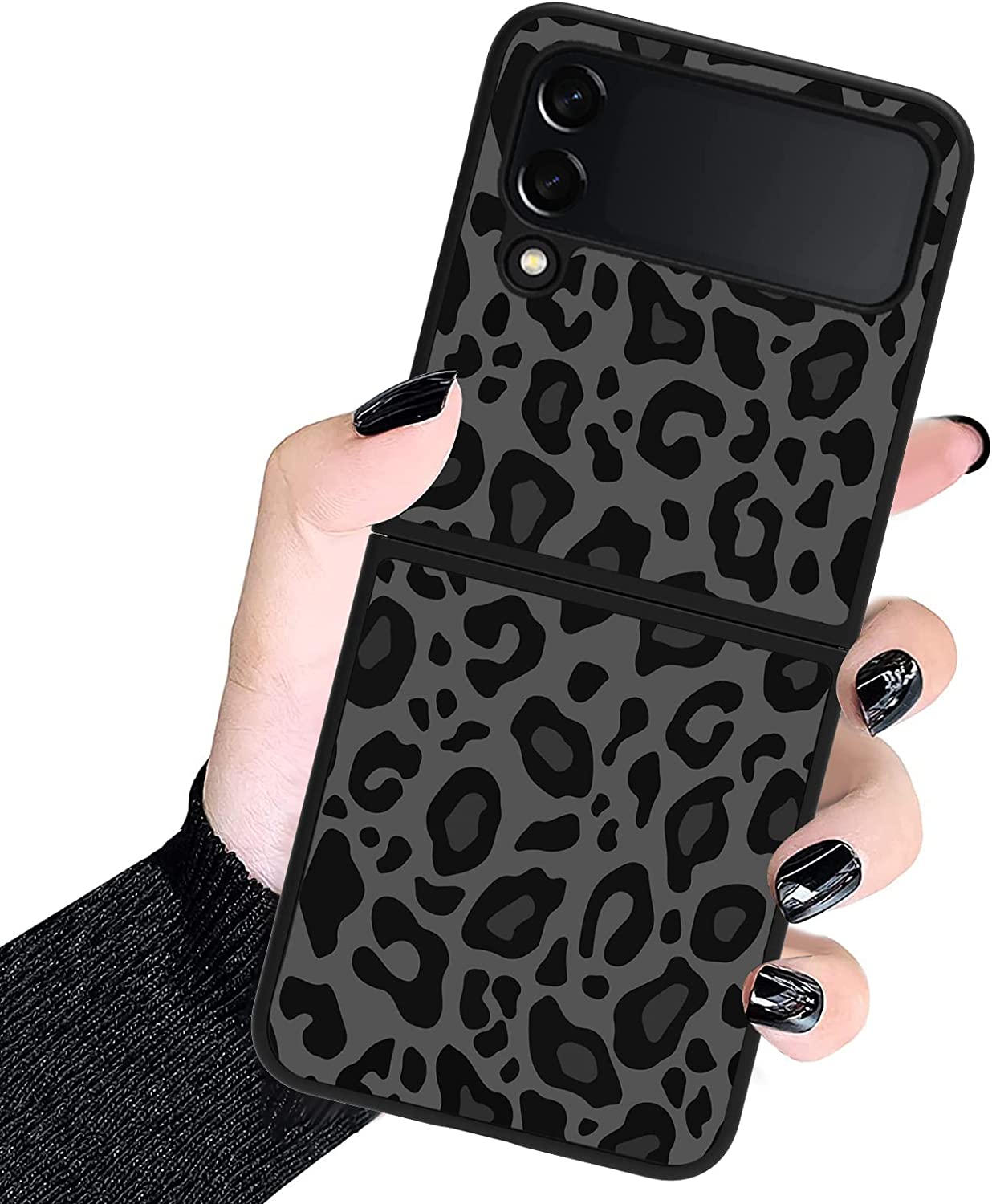 Redpepper Galaxy Z Flip 4 cover TPU leopardo nero antiurto