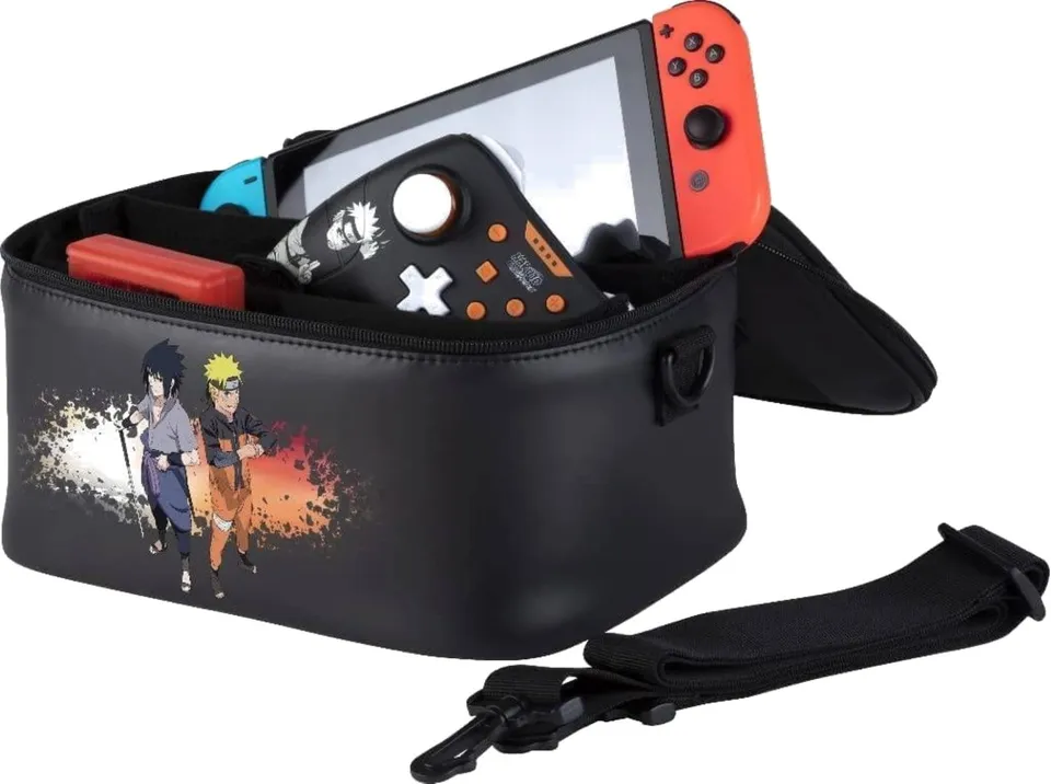 Konix Naruto Shippuden Borsa Switch Nero Naruto e Sasuke