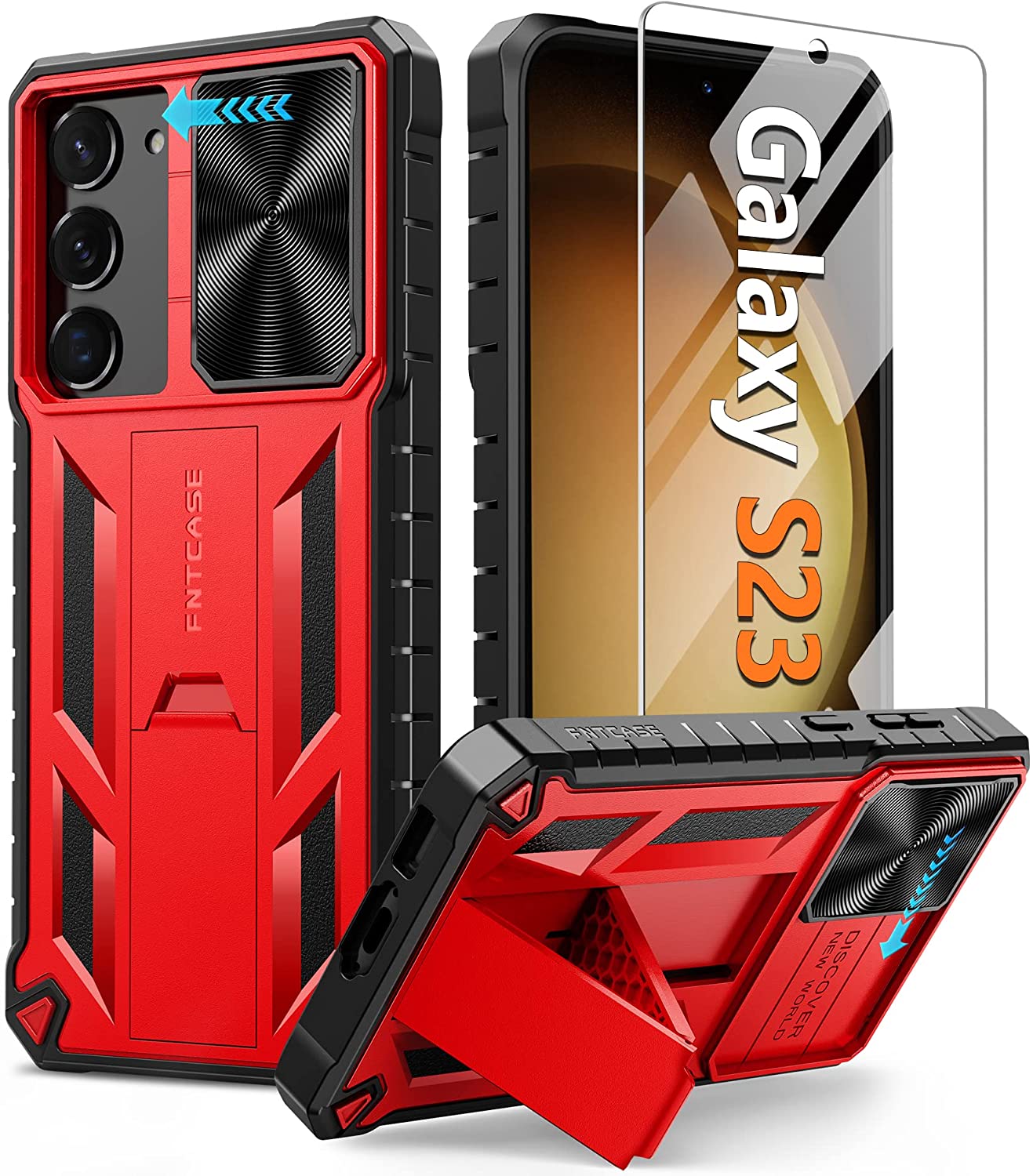 Redpepper Galaxy S23 Cover con Stand e Vetro Temperato