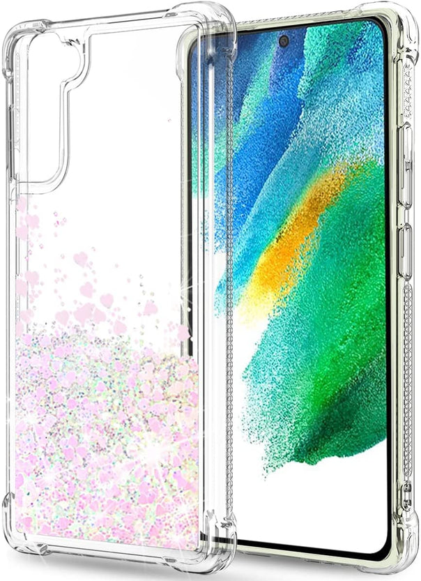 Redpepper Galaxy S22 Cover Glitter Liquida Trasparente TPU
