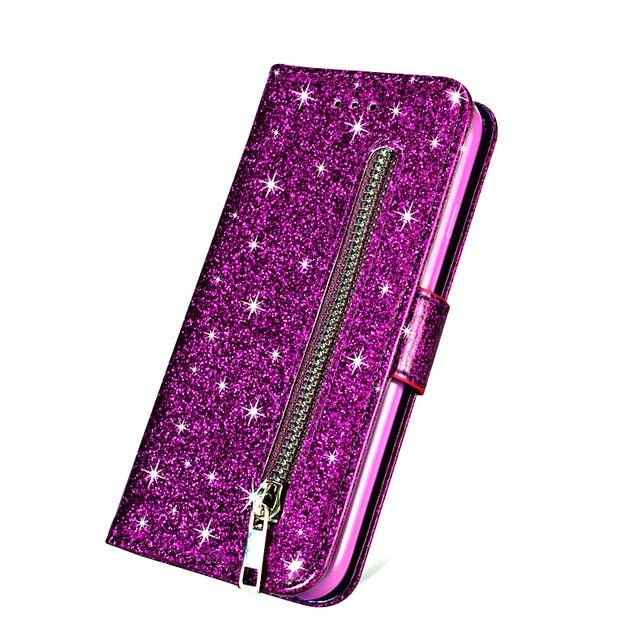 Redpepper Galaxy S10 Plus cover portafoglio glitter carte