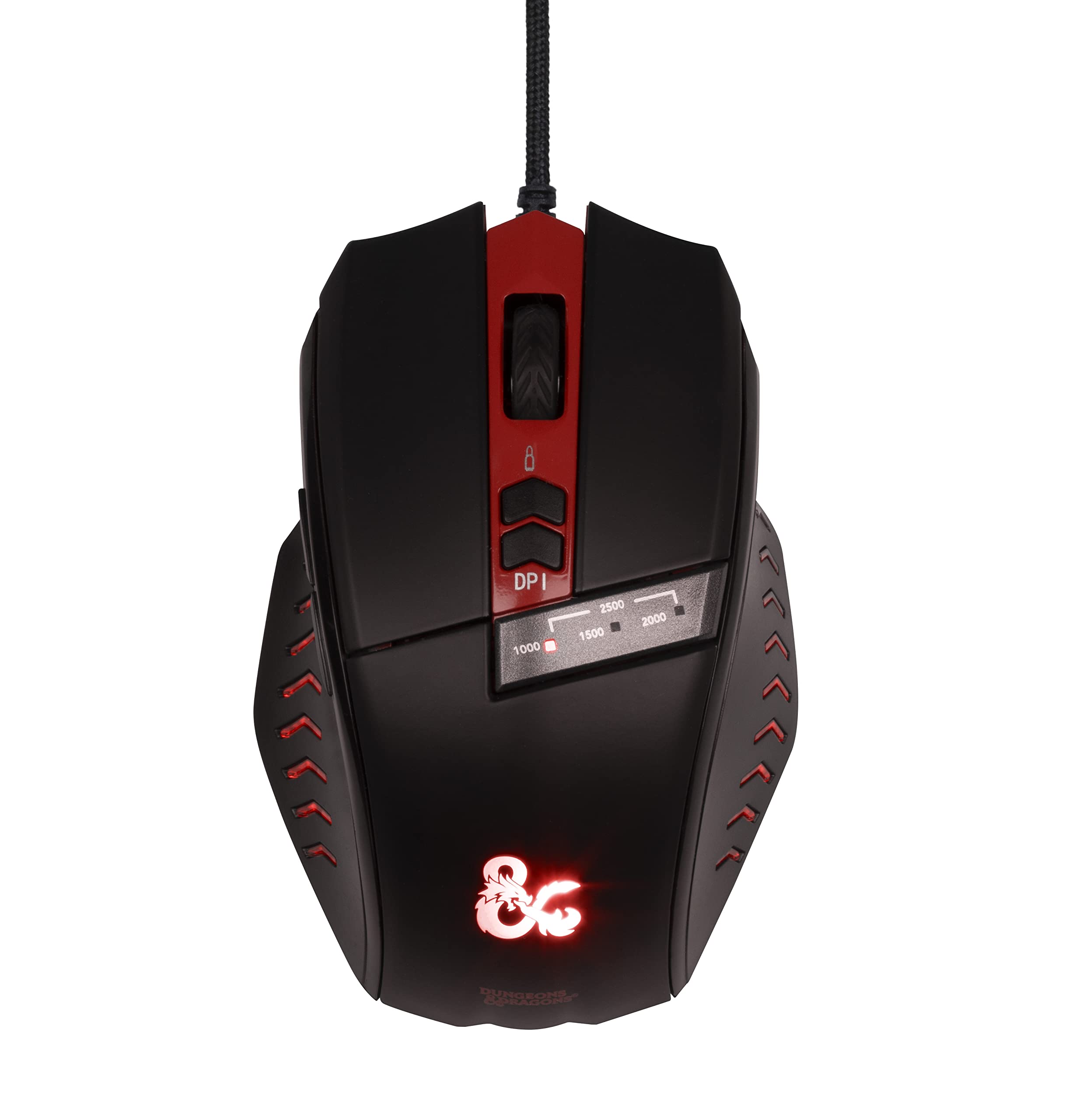 Konix Dungeons & Dragons Mouse Gaming USB Nero Rosso Cavo 1,8m