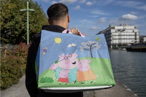 Konix Peppa Pig borsa spesa 40x45x20 cm blu verde riciclata