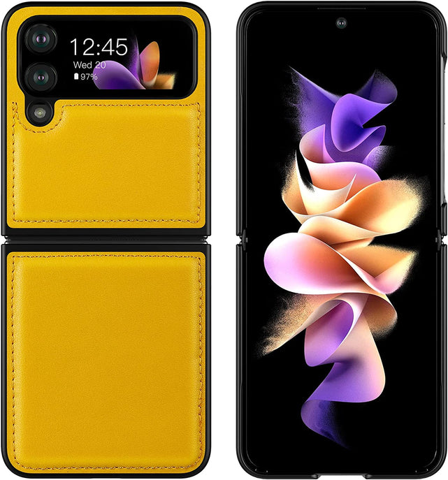 Redpepper Galaxy Z Flip 4 Cover pelle gialla