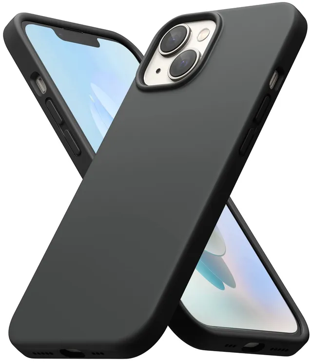 Ringke Silicone Cover iPhone 14 Nero Sottile Microfibra