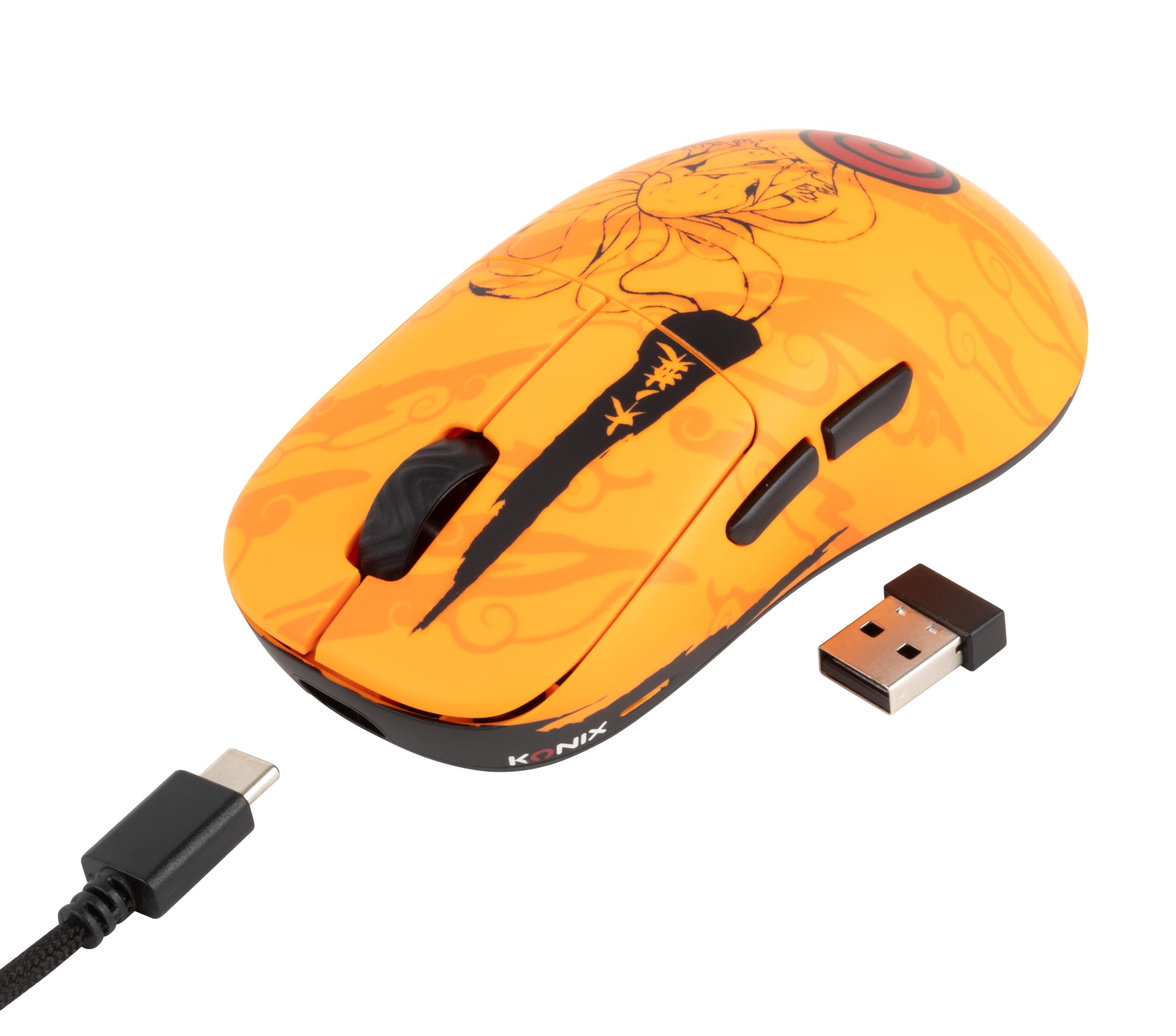 Konix Naruto Mouse Gaming Wireless 26000 DPI Arancione