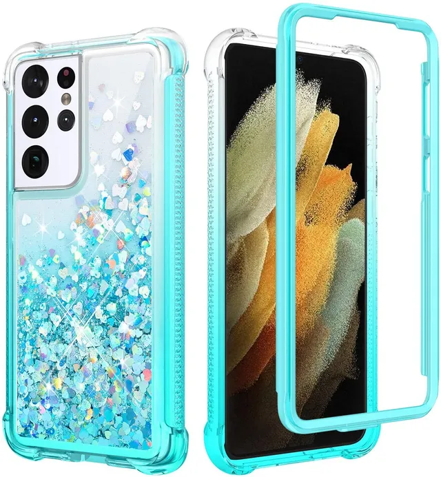 Redpepper Galaxy S21 Ultra Cover Glitter Liquida Antiurto