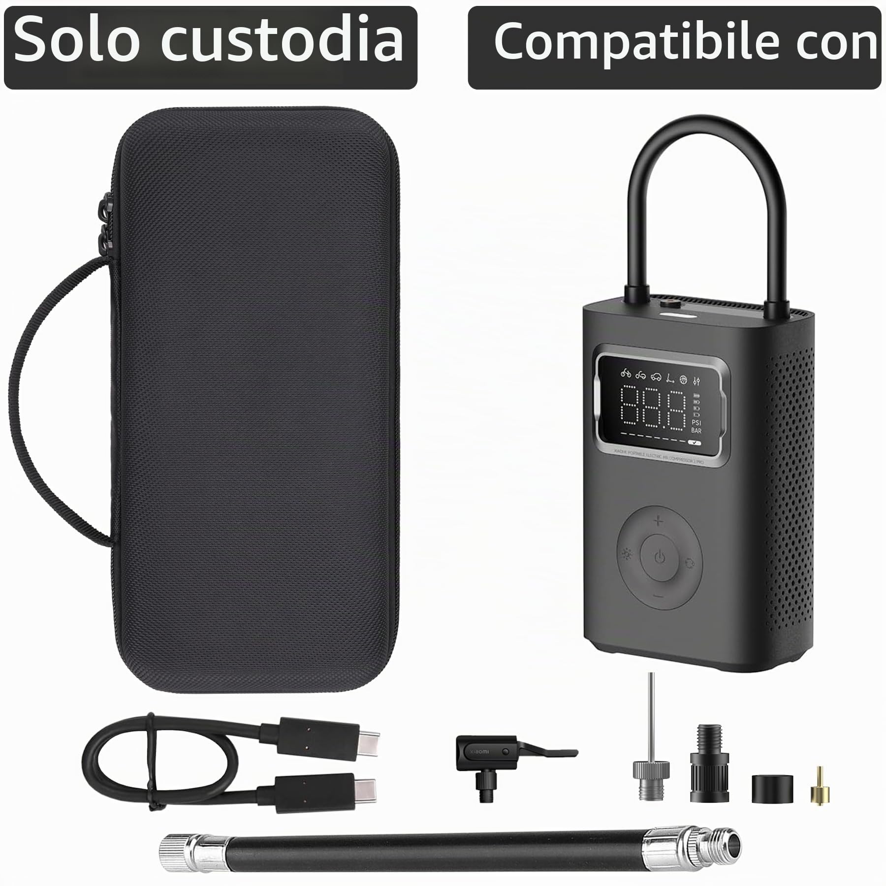 Aenllosi Custodia Xiaomi Air Compressor 2 Pro EVA nera 27x12,5x8
