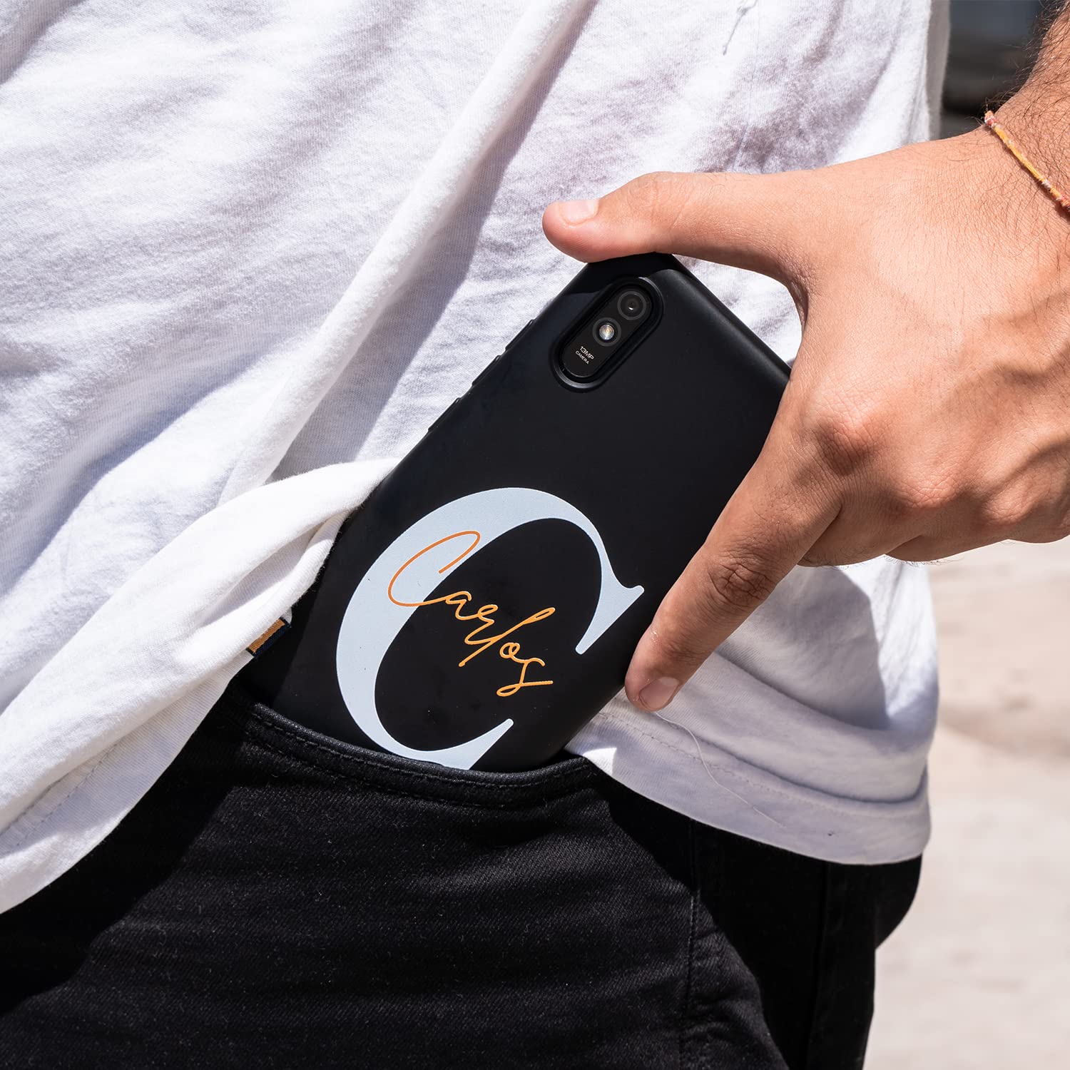 La Casa de las Carcasas Personalizzate cover Note 10 Pro nera nome