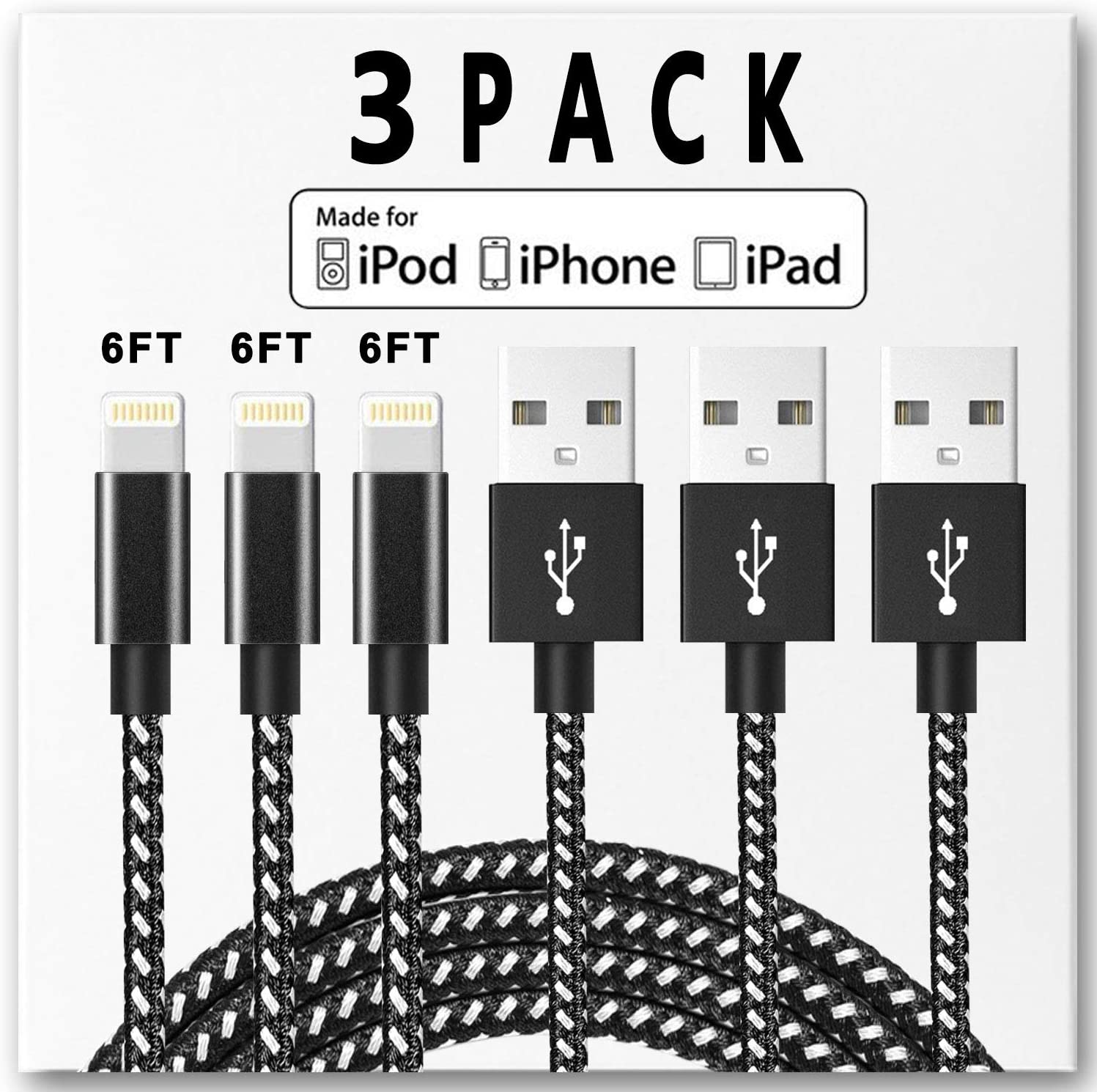 Redpepper Cavo Lightning iPhone nylon intrecciato MFi 1m