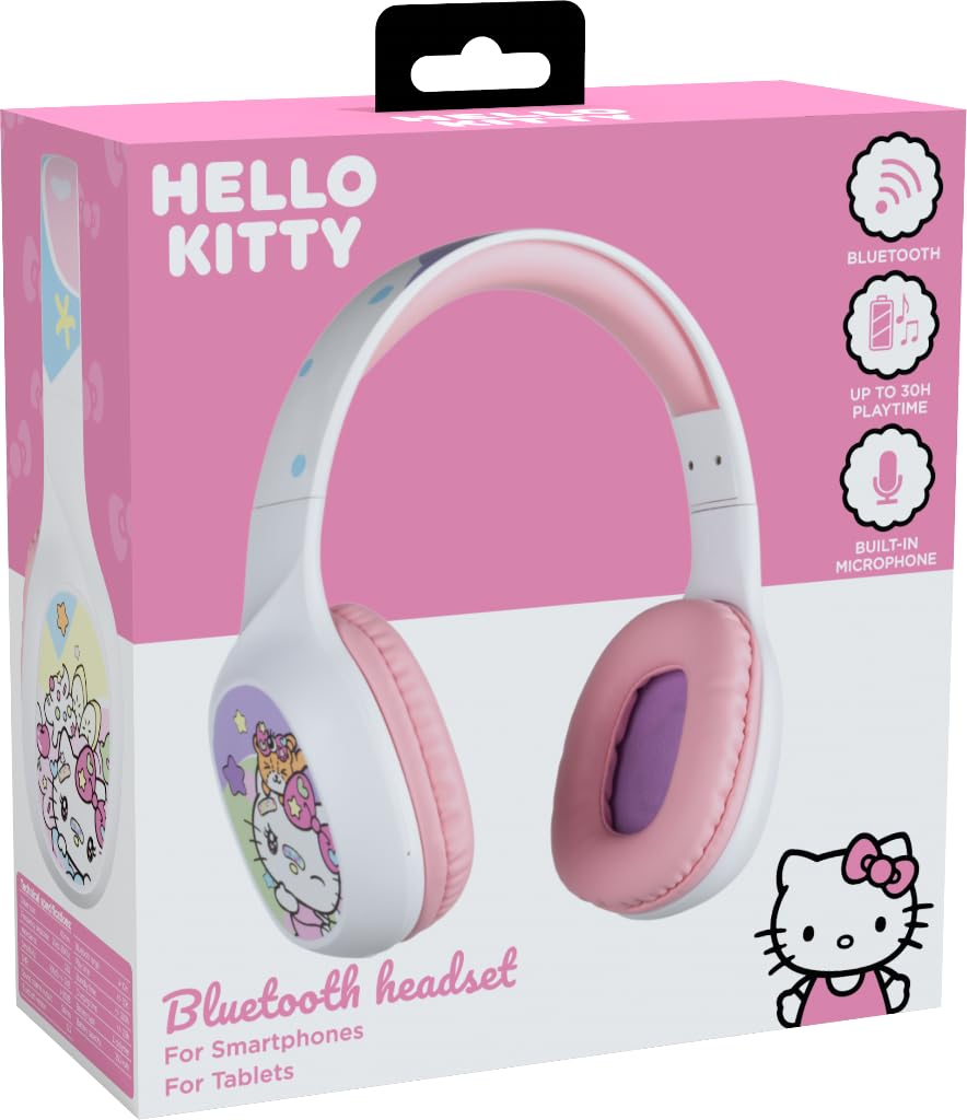 Konix Hello Kitty Cuffie Bluetooth 5.3 Bianco Rosa 30h