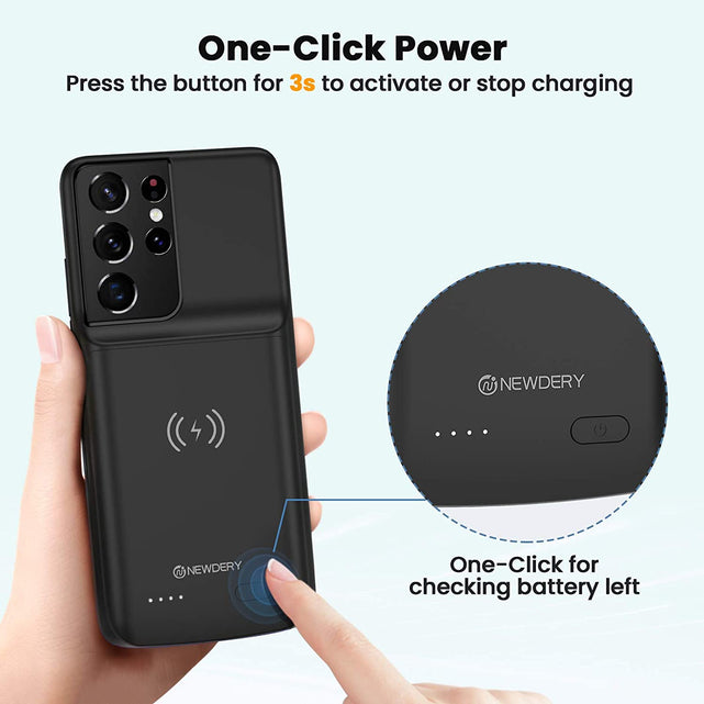 Redpepper Galaxy Cases S21 Ultra Cover Batteria 4700mAh Nera