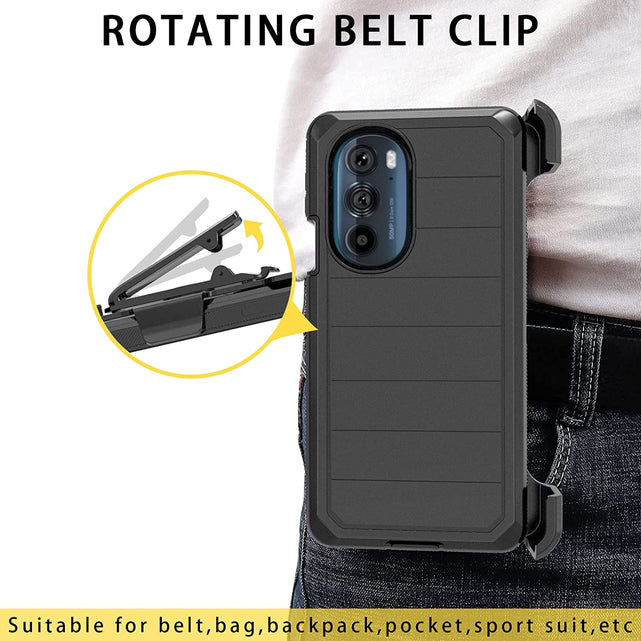 Redpepper Motorola Edge Plus 2022 Cover Nera con Clip