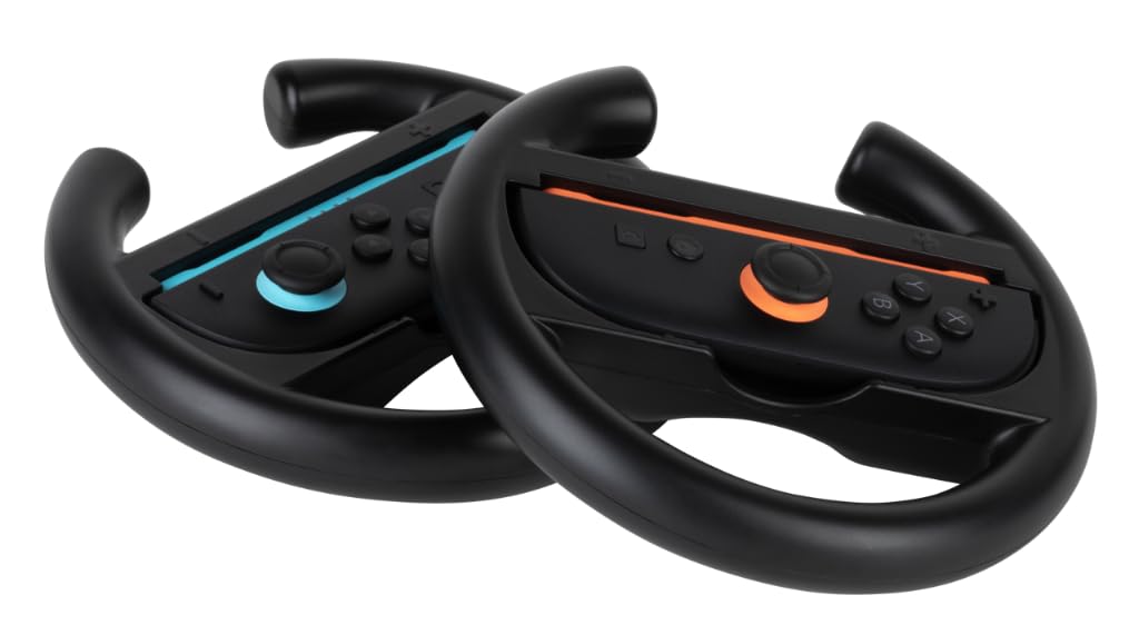 Konix Coppia volanti Joy-Con Switch 2 neri plastica