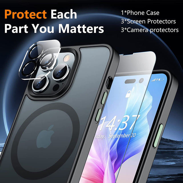 Redpepper iPhone 14 Pro Max cover nera magnetica opaca