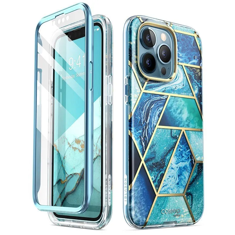 Redpepper iPhone 13 Pro Cover con Vetro Effetto Marmo