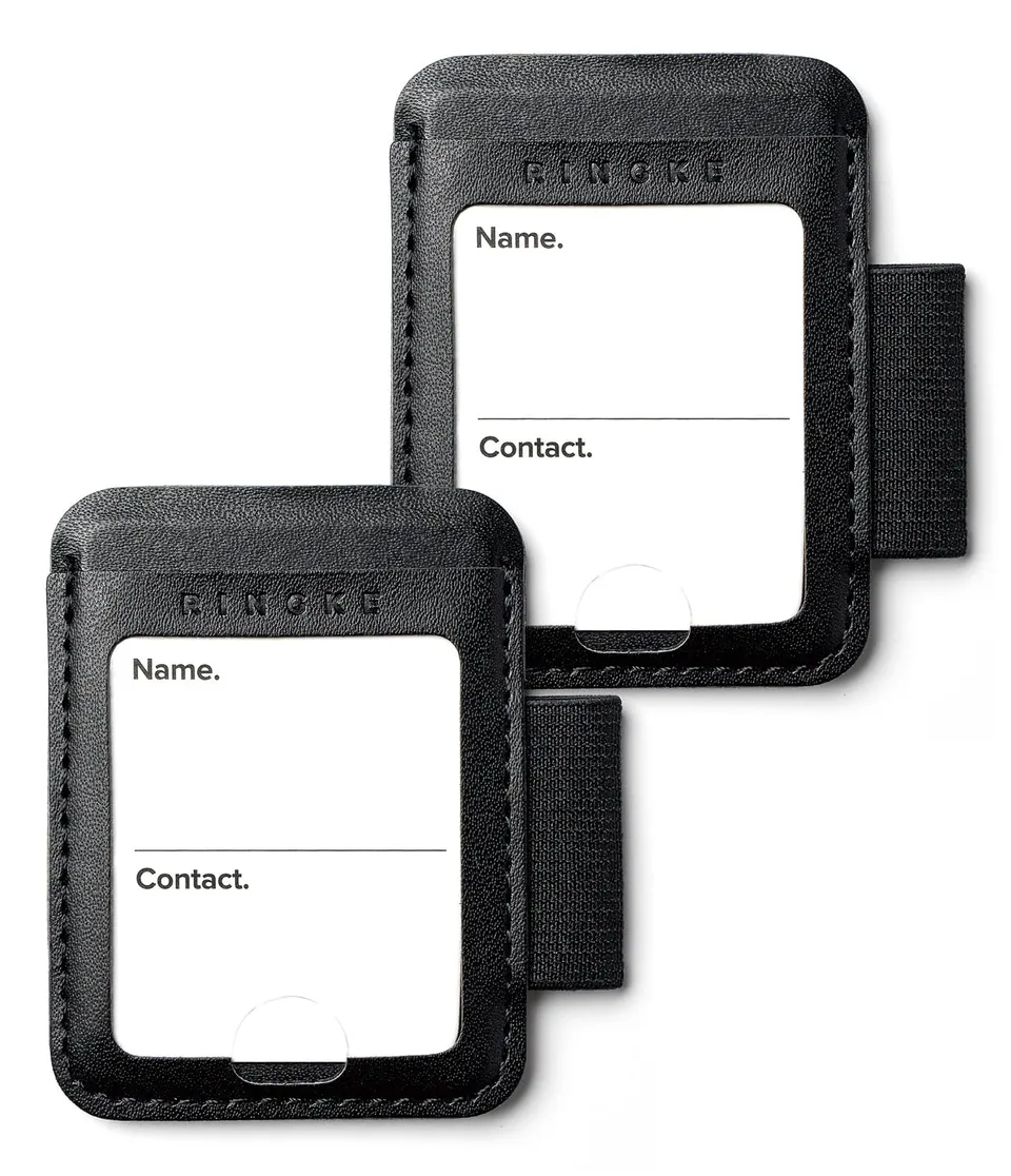 Ringke Name Tag Pen Holder M portapenne adesivo ecopelle nero