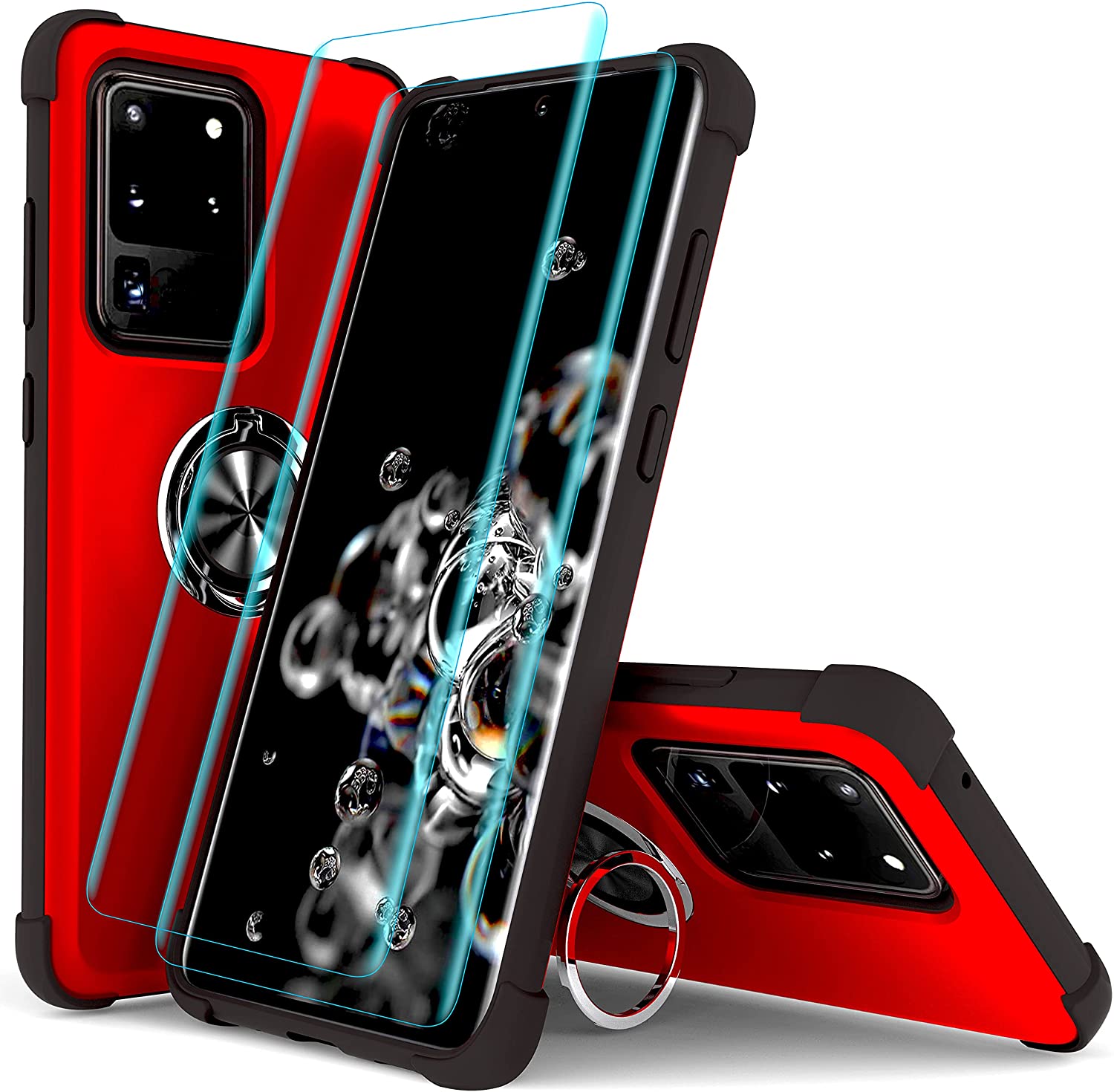 Redpepper Galaxy S20 Ultra cover anello stand nera