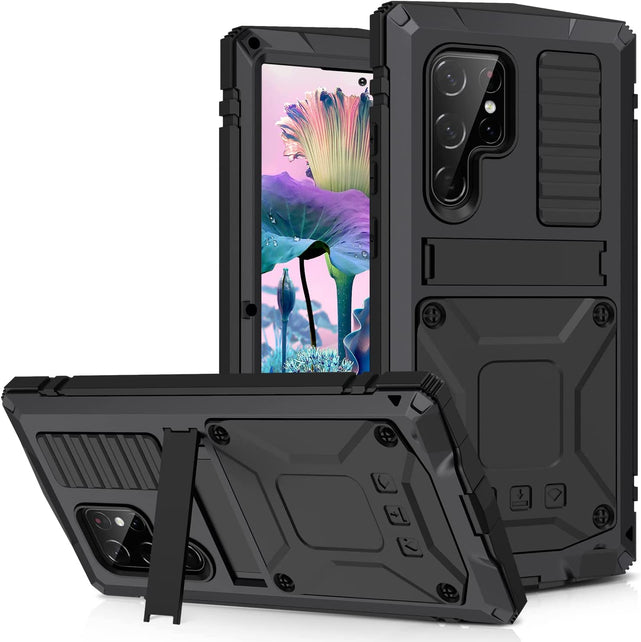 Redpepper Galaxy S23 Ultra cover metallo con stand e vetro