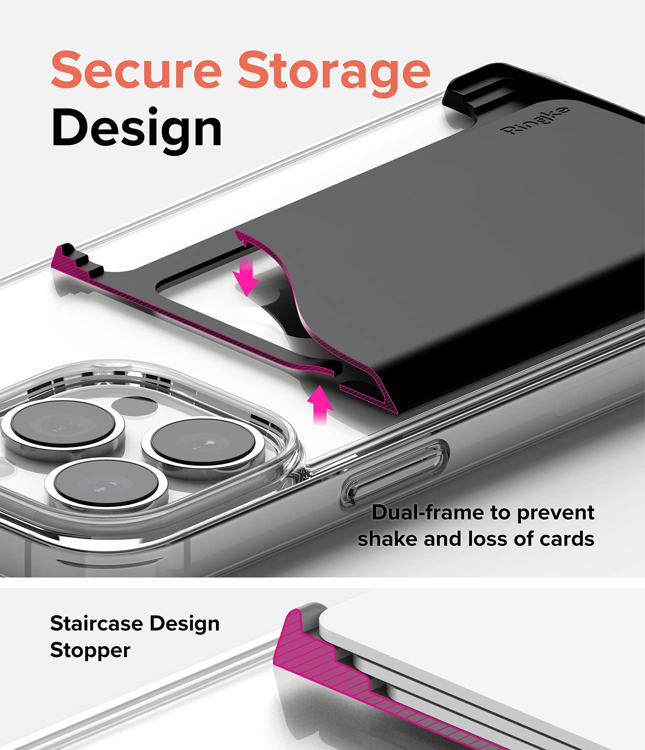 Ringke Side Slot Card Holder Porta Carte Nero 2 Pezzi PC 3 Carte