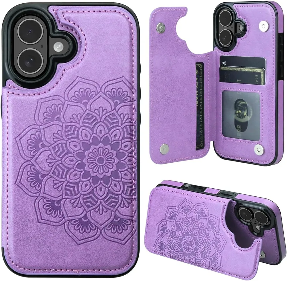 Redpepper iPhone 17 Cover Portafoglio Pelle con Stand 3 Carte
