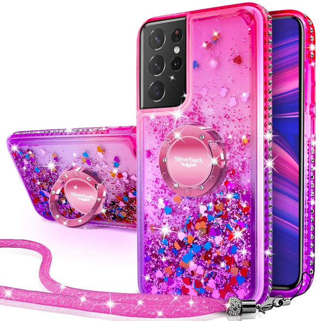 Redpepper Galaxy Cases S21 Ultra custodia glitter liquido rosa