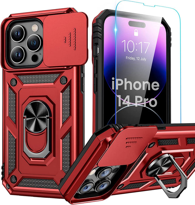Redpepper iPhone 14 Pro Cover con Coprilente e Anello Stand