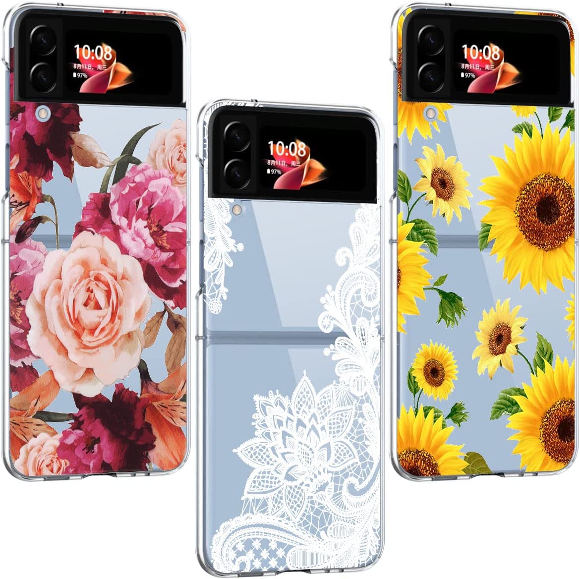 Redpepper Galaxy Z Flip 4 Cover Fiori Sottile Antiurto