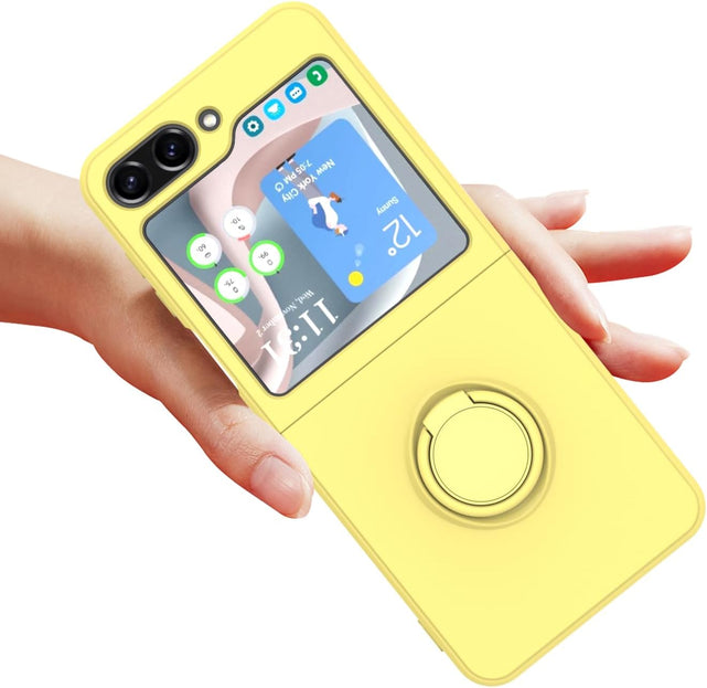 Redpepper Galaxy Z Flip 5 cover gialla morbida con stand
