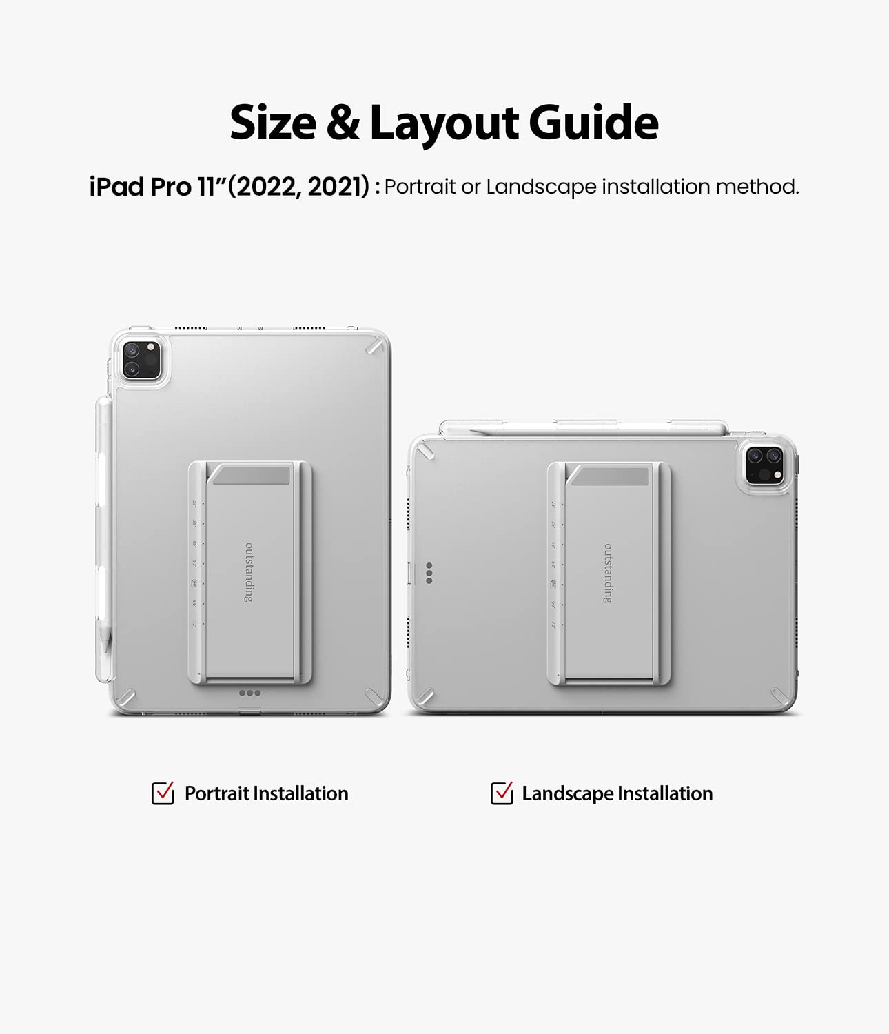 Ringke Fusion Plus iPad Pro 11 cover tablet Clear Light Gray stand