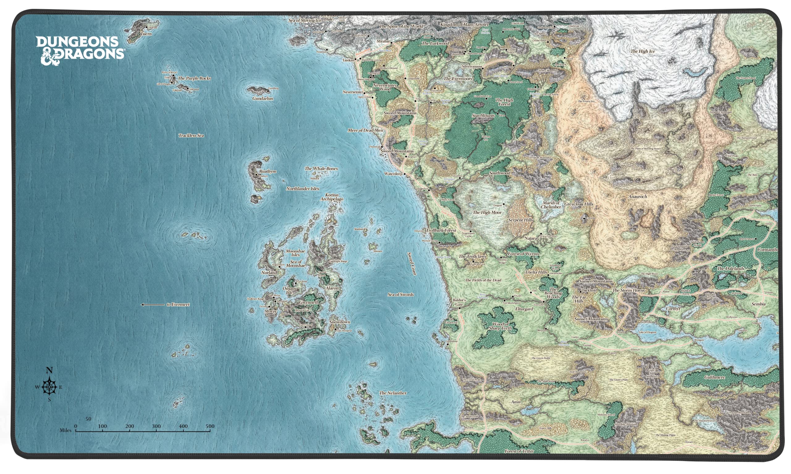 Konix Mouse Pads tappetino gaming XXL 80x46 cm Dungeons Dragons Faerun