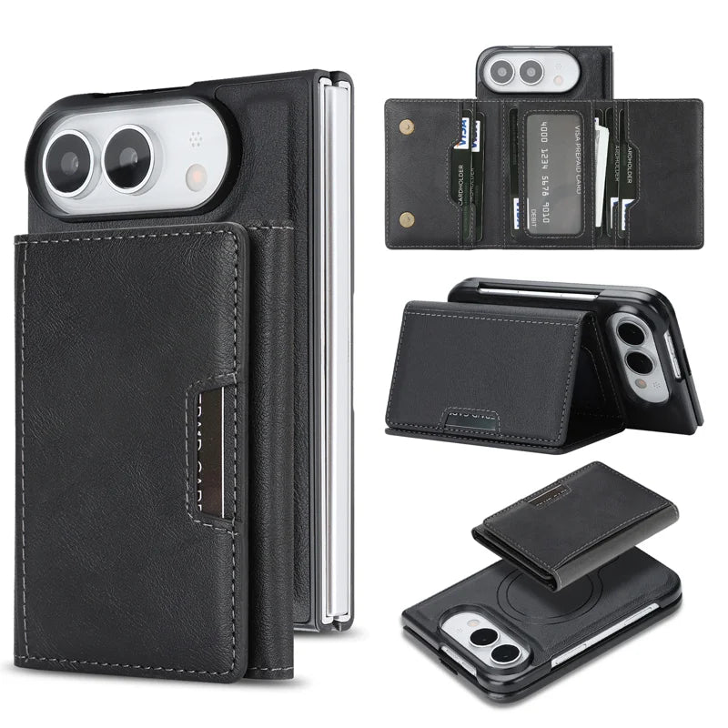 Redpepper iPhone Fold custodia magnetica pelle nero porta carte