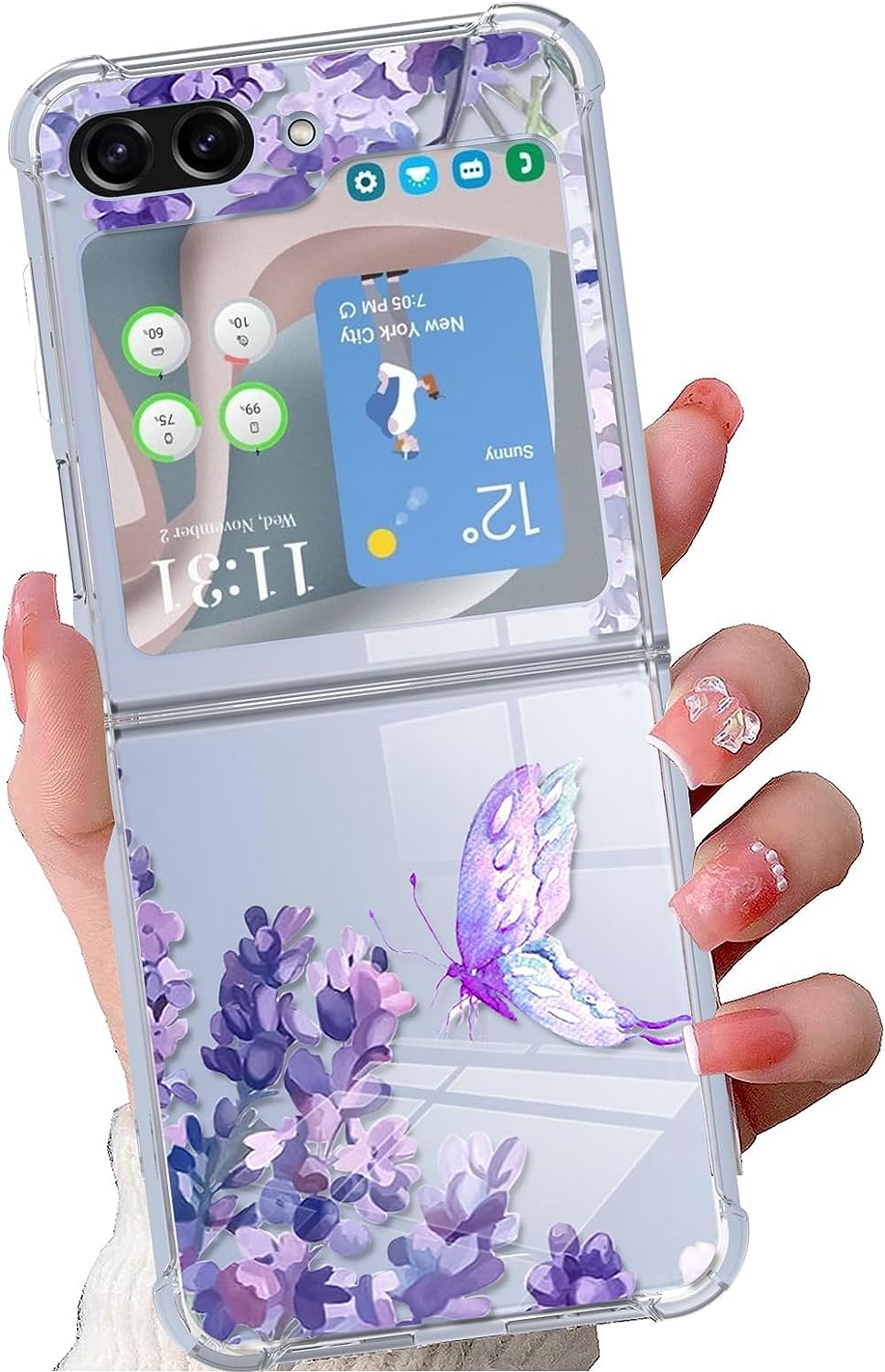 Redpepper Galaxy Z Fold 5 Cover Fiori trasparente slim