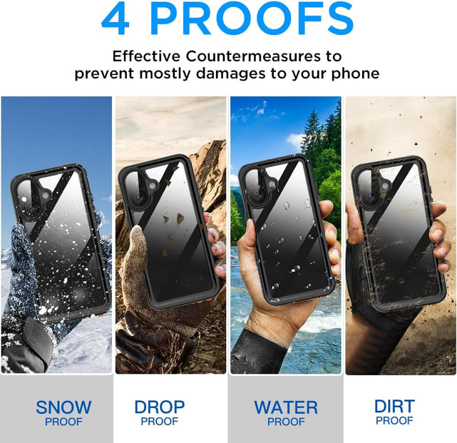 Redpepper iPhone 17 Cover Impermeabile con schermo integrato nera
