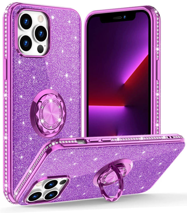 Redpepper iPhone 13 Pro Max cover glitter strass con anello