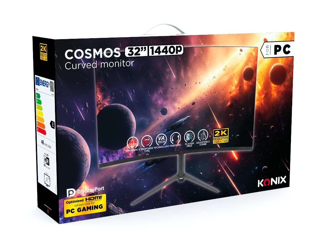 Konix Cosmos monitor gaming curvo 32" QHD 165 Hz 1 ms