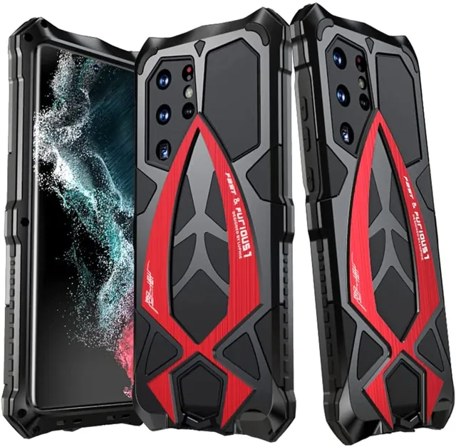 Redpepper Galaxy Custodia S22 Ultra Corazzata Metallo Nera Sport