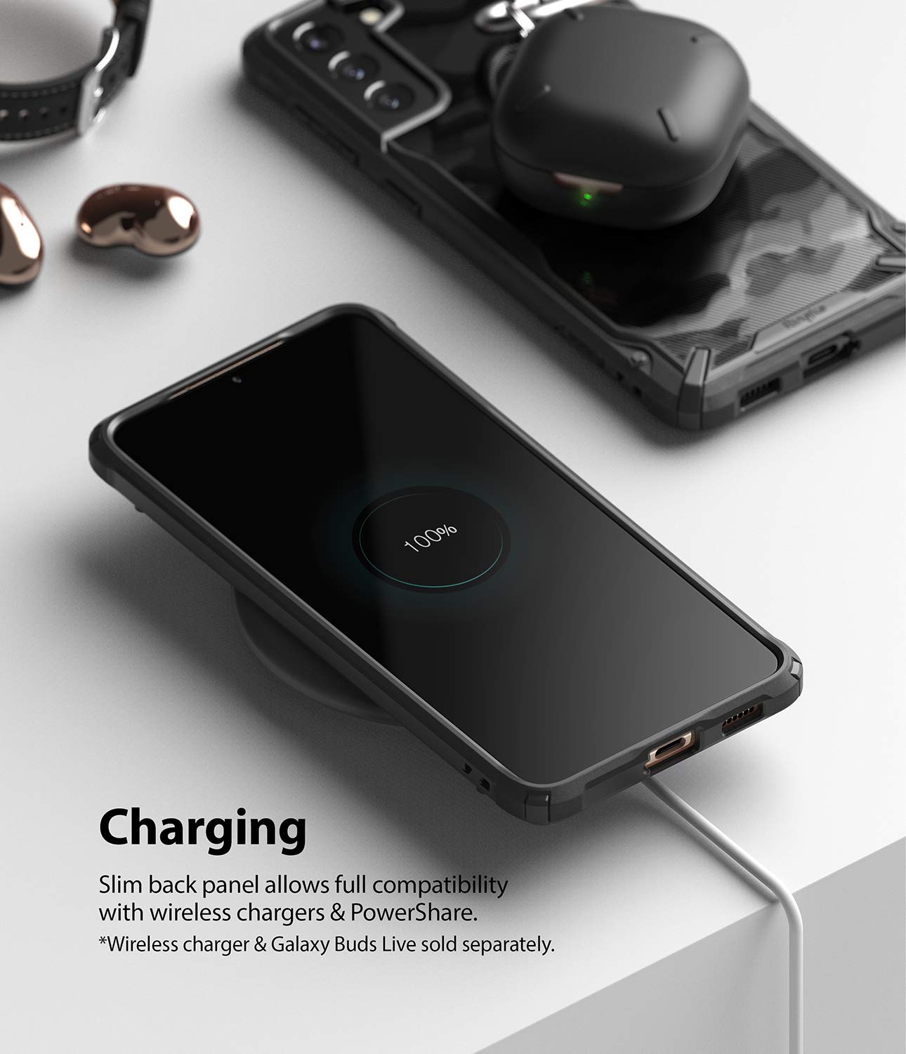 Ringke Fusion X Galaxy S21 cover mimetica Camo Black