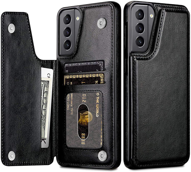 Redpepper Galaxy Cases S21 Plus Flip Custodia portafoglio nera