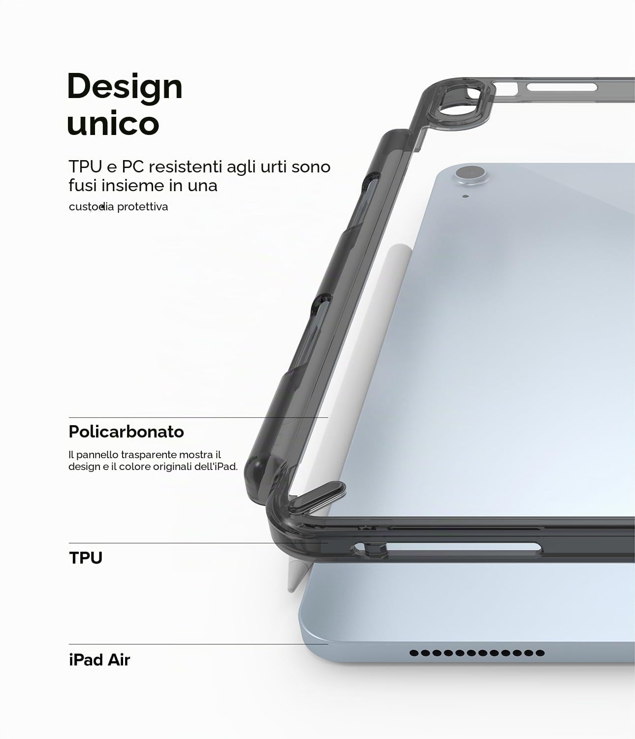 Ringke Fusion iPad Air 11 M4/M3/M2 cover smoke black PC