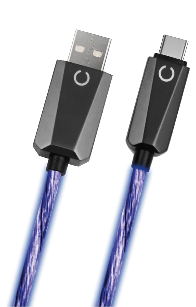 Konix cavo USB A-C blu 1,2 m LED ricarica 12W PS5